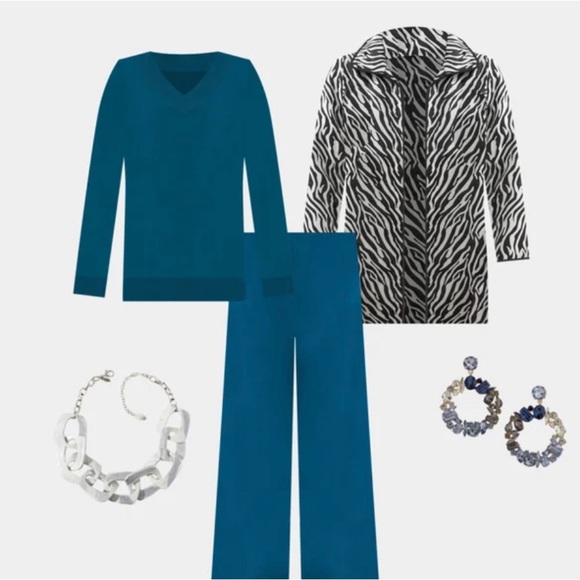 Chico’s Coat Jacket Women’s Size 2 (Large 12) Petite Black & White Beautiful EUC - Picture 4 of 11